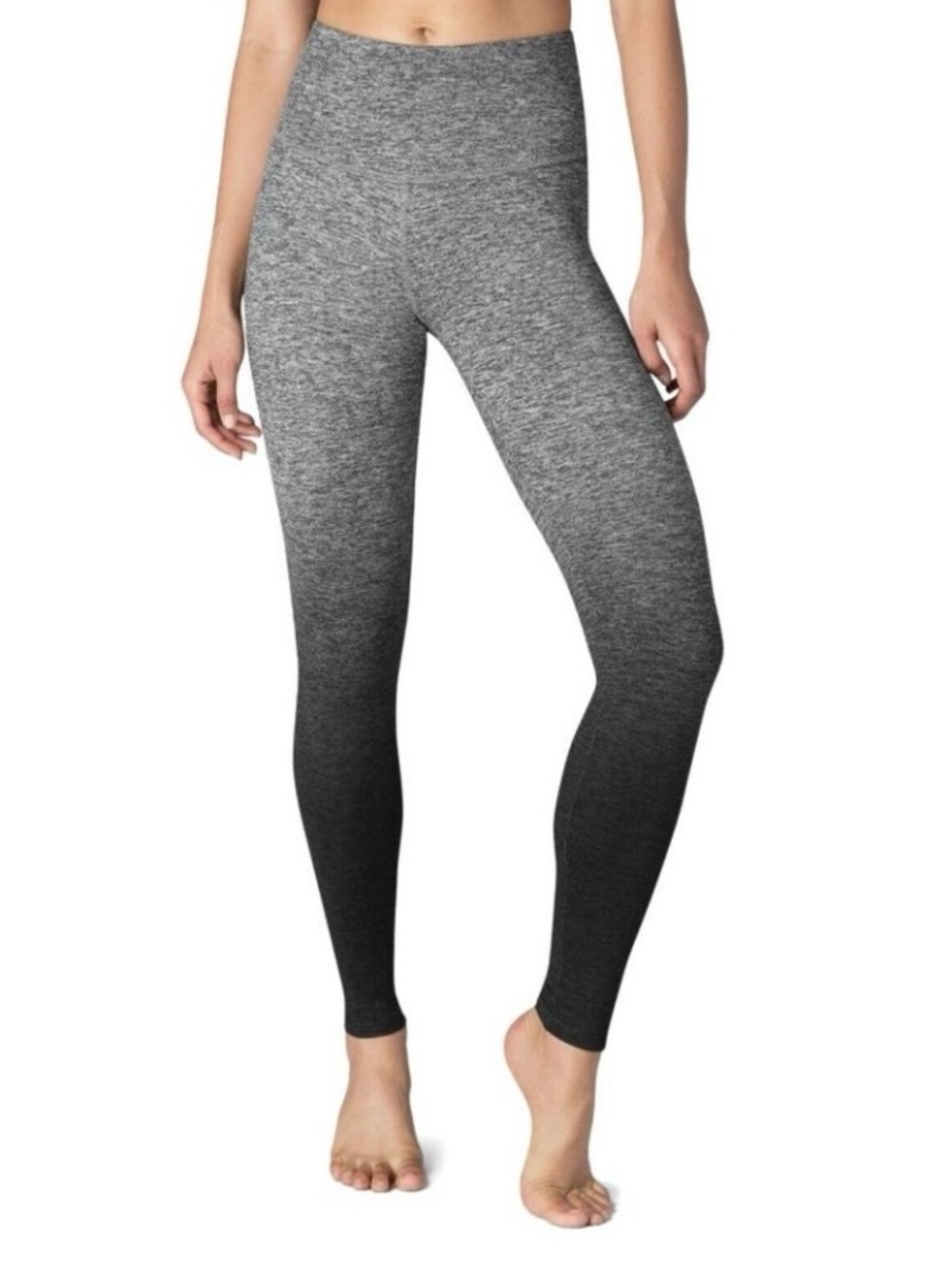 Beyond Yoga Take Me Higher Space Dye Ombre High-Waist Leggings Black Gray Large